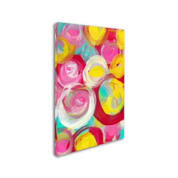 Amy Vangsgard 'Rose Garden Circles Vertical 3' Canvas Art,16x24